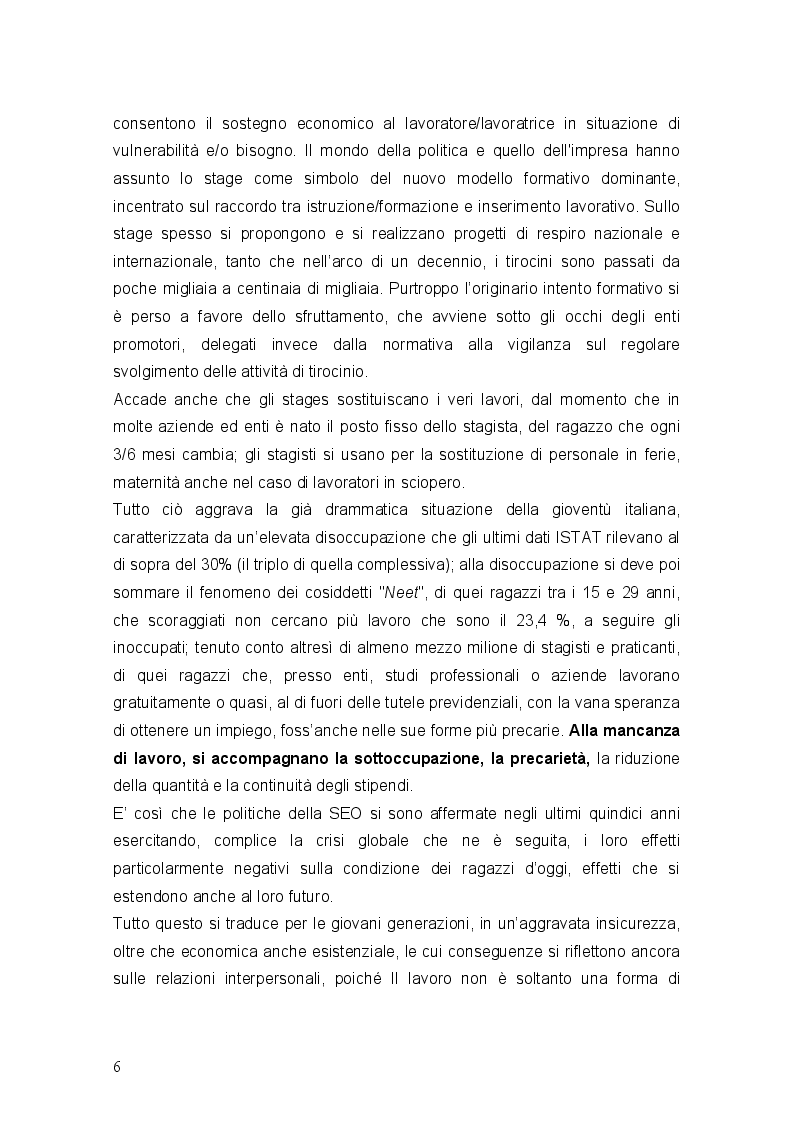 Anteprima della tesi: Stages ultima frontiera del precariato, Pagina 3