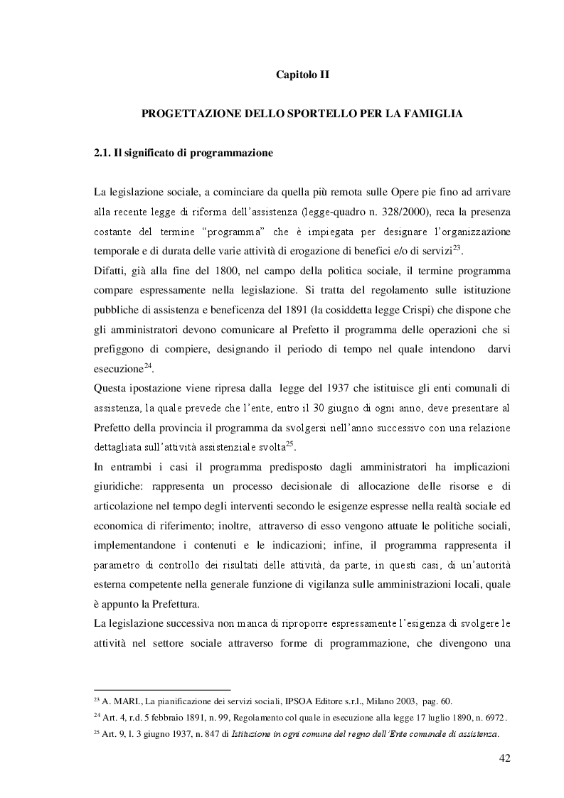 Anteprima della tesi: Dalla teoria alla prassi: progettazione, gestione e valutazione dello sportello per la famiglia, Pagina 4