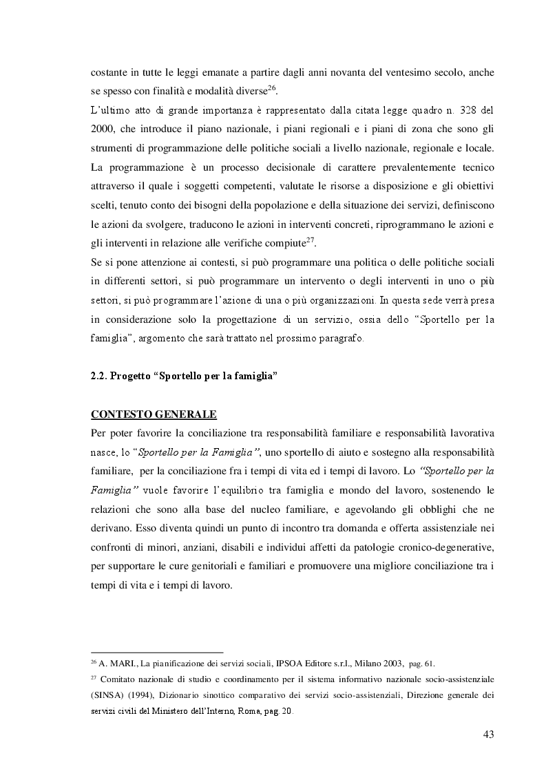 Anteprima della tesi: Dalla teoria alla prassi: progettazione, gestione e valutazione dello sportello per la famiglia, Pagina 5