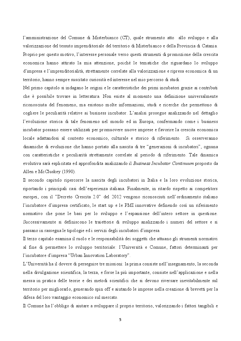 Anteprima della tesi: L’incubatore d’impresa “Urban Innovation Laboratory”, Pagina 3