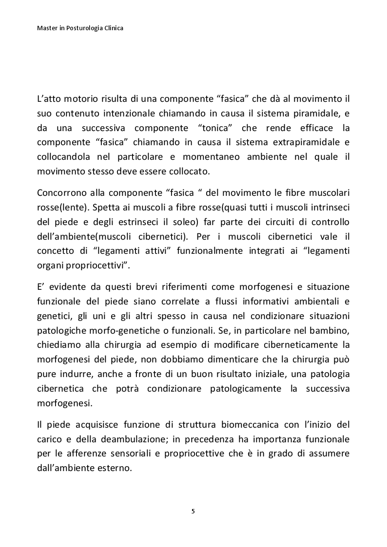 Anteprima della tesi: Importanza della posturologia in pediatria: dall’indagine posturale clinica/computerizzata alle solette di riprogrammazione posturale, Pagina 6