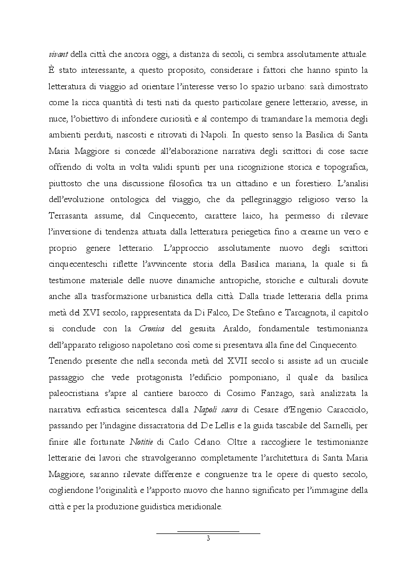 Anteprima della tesi: Dall'Araldo al Capasso. L'ekphrasis della chiesa di Santa Maria Maggiore attraverso le guide di Napoli, Pagina 4