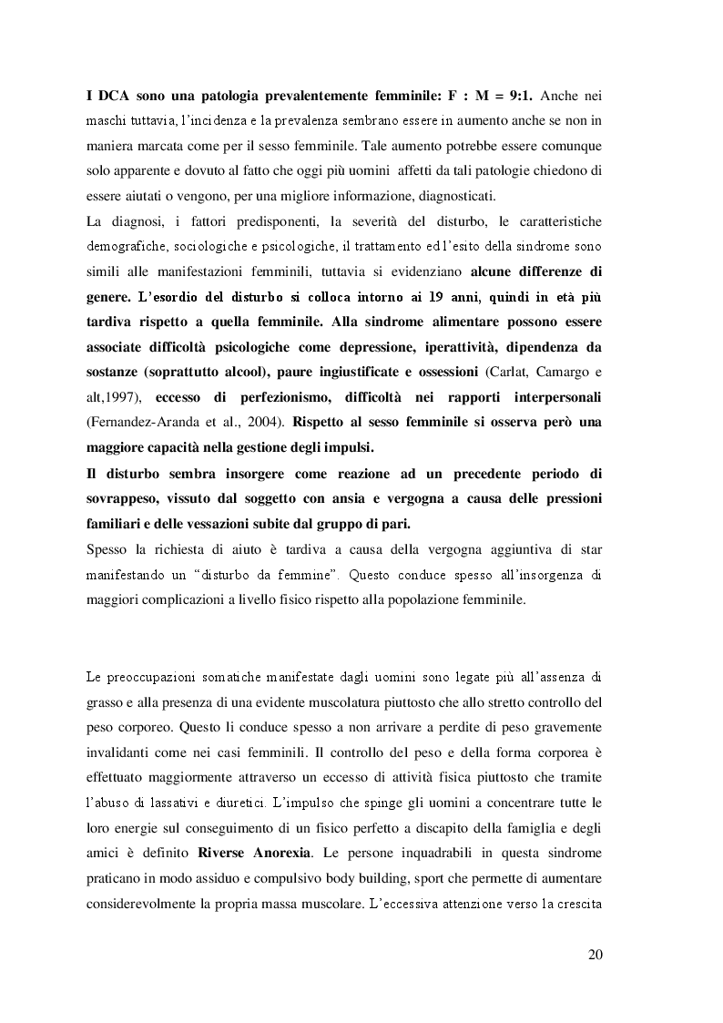 Estratto dalla tesi: I disturbi del comportamento alimentare: una visione d'insieme