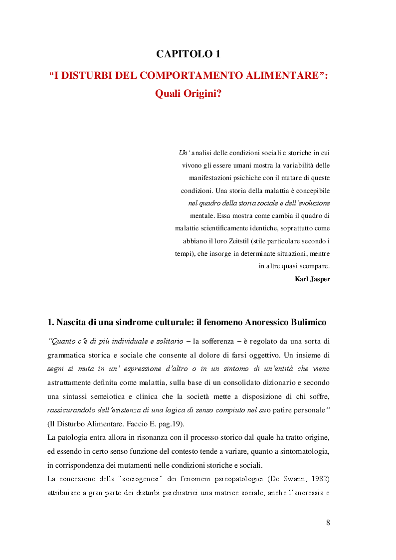Anteprima della tesi: I disturbi del comportamento alimentare: una visione d'insieme, Pagina 4