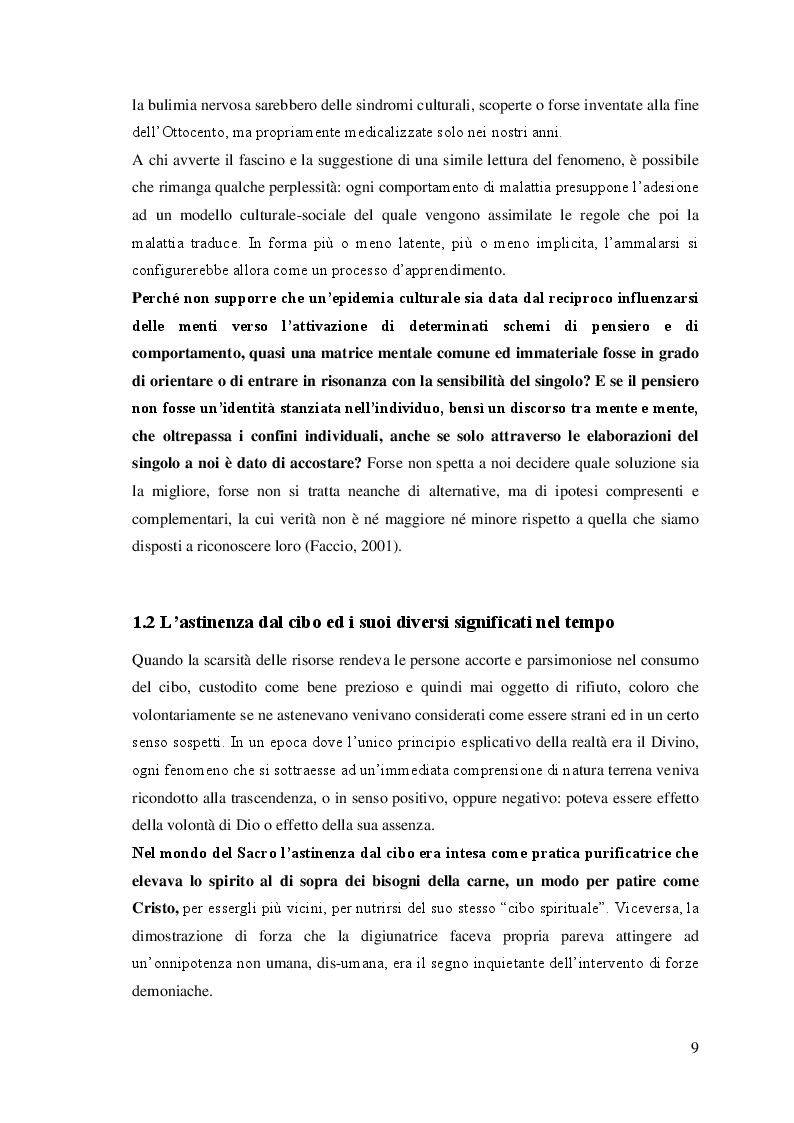Anteprima della tesi: I disturbi del comportamento alimentare: una visione d'insieme, Pagina 5