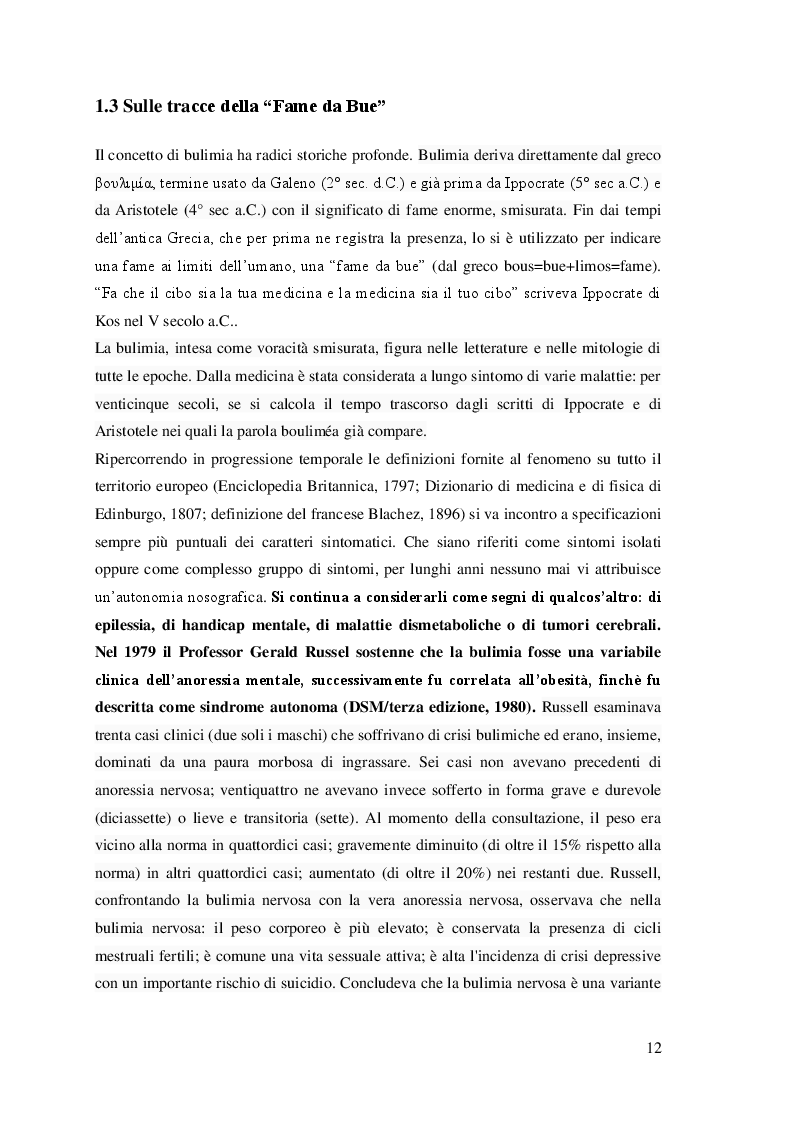 Anteprima della tesi: I disturbi del comportamento alimentare: una visione d'insieme, Pagina 8