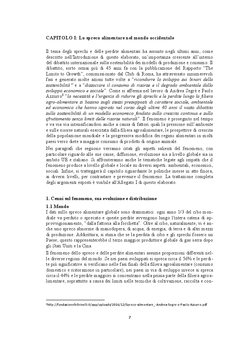 Anteprima della tesi: Recupero e redistribuzione sociale delle derrate alimentari: il caso del Centro Agroalimentare di Torino. Stato dell’arte e proposte di adozione di buone pratiche., Pagina 5