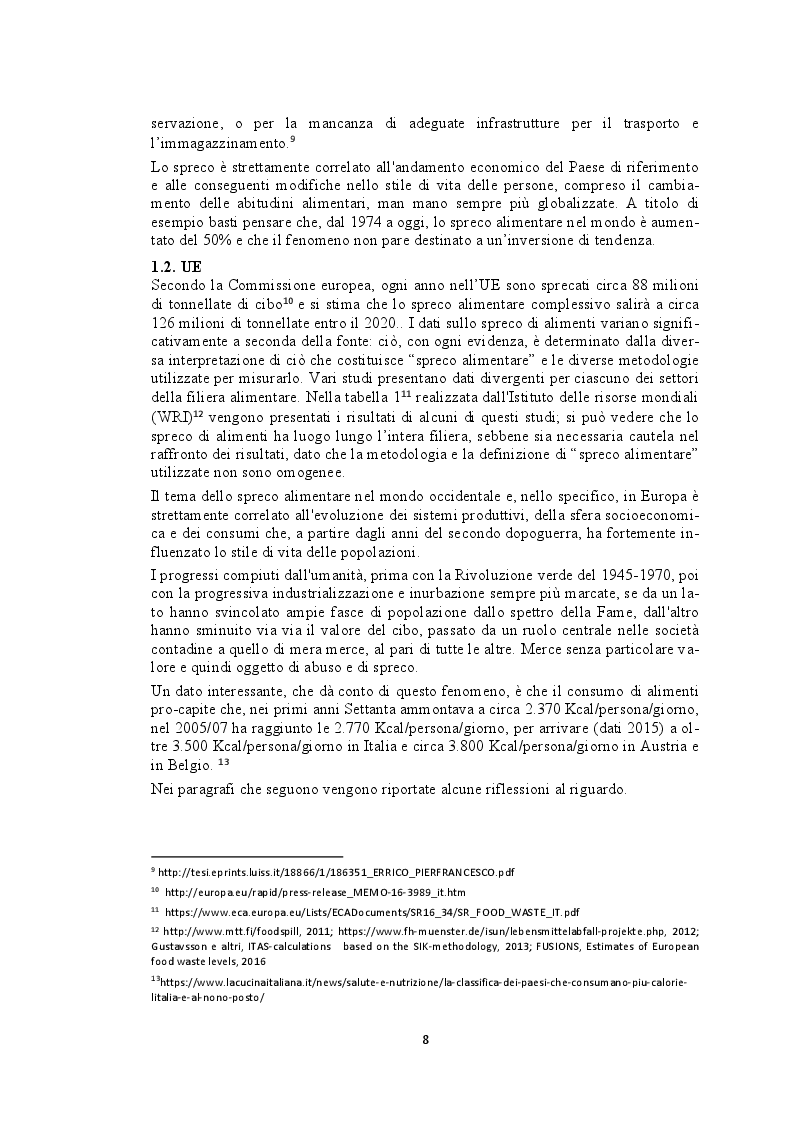 Anteprima della tesi: Recupero e redistribuzione sociale delle derrate alimentari: il caso del Centro Agroalimentare di Torino. Stato dell’arte e proposte di adozione di buone pratiche., Pagina 6