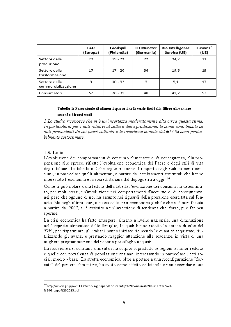 Anteprima della tesi: Recupero e redistribuzione sociale delle derrate alimentari: il caso del Centro Agroalimentare di Torino. Stato dell’arte e proposte di adozione di buone pratiche., Pagina 7
