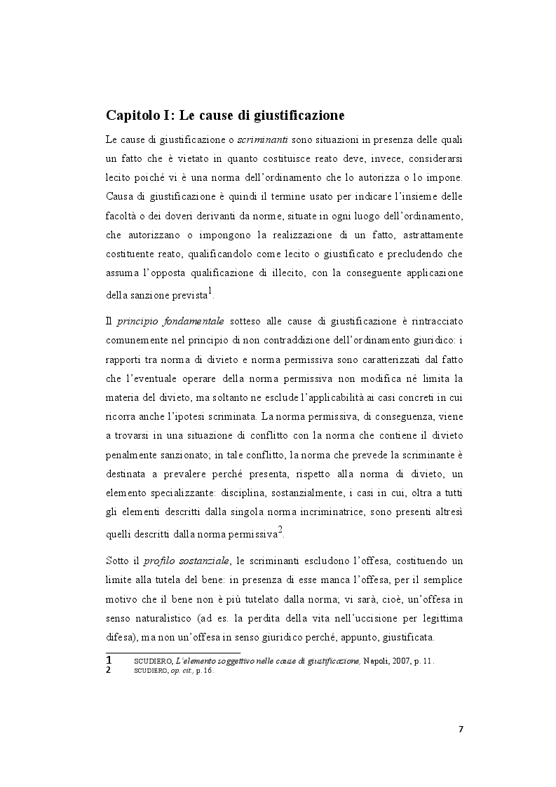 Anteprima della tesi: La legittima difesa: caratteristiche e limiti del diritto di autotutela , Pagina 5