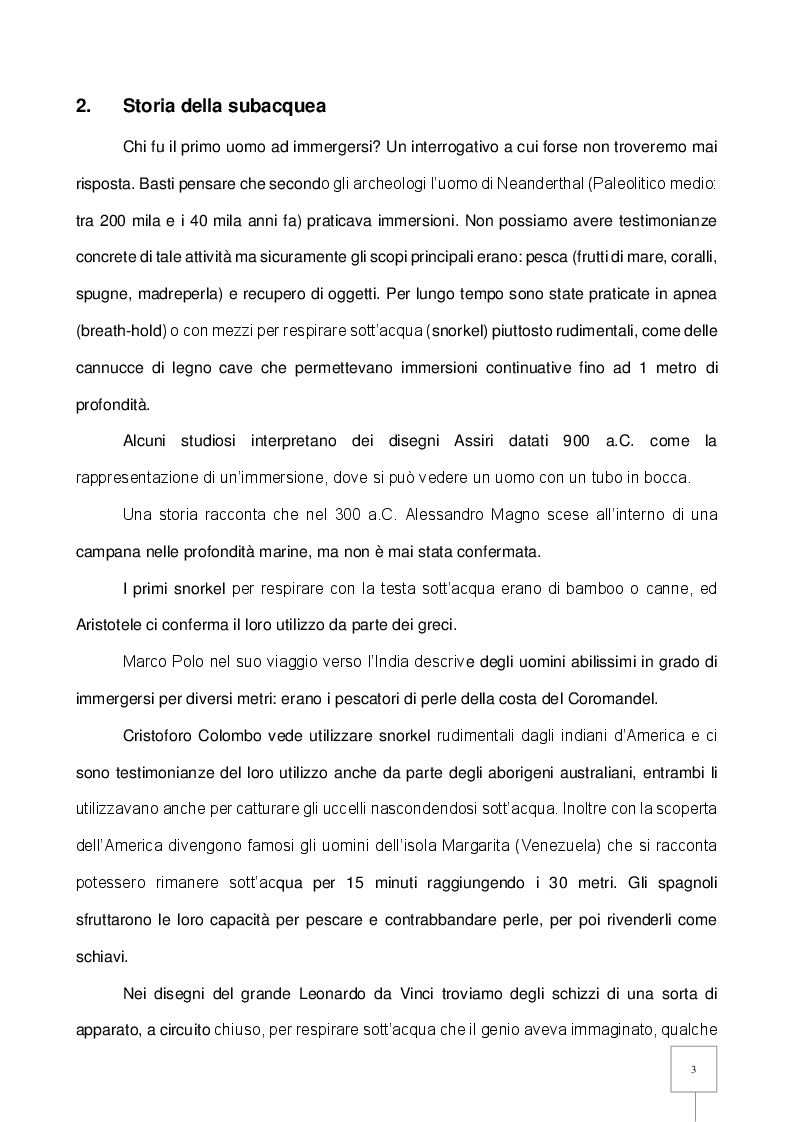 Anteprima della tesi: La Patologia da Decompressione (PDD) nel subacqueo: studio retrospettivo degli incidenti trattati in camera iperbarica, Pagina 4