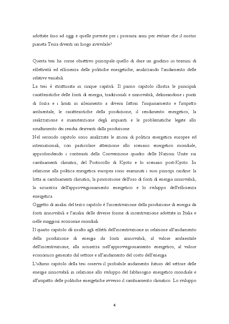 Anteprima della tesi: Energie Rinnovabili: politica energetica, effetti e prospettive, Pagina 3