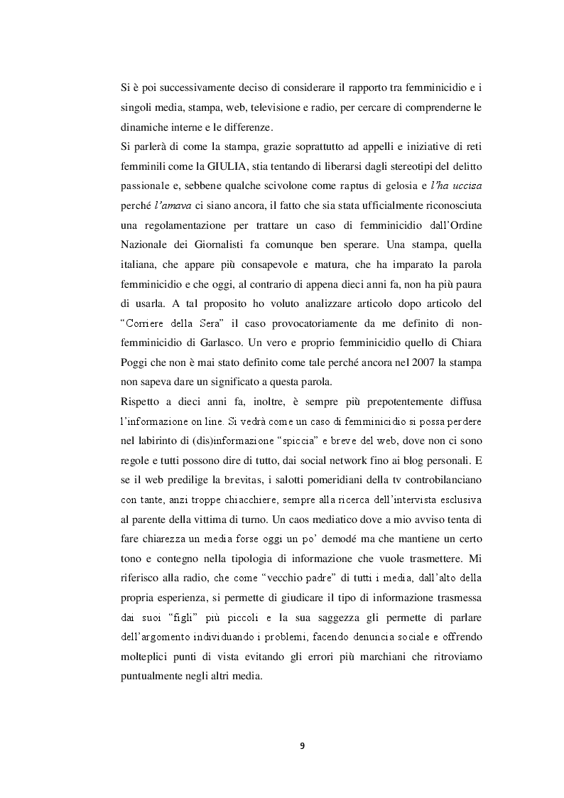 Anteprima della tesi: Il femminicidio in formato notizia, Pagina 5