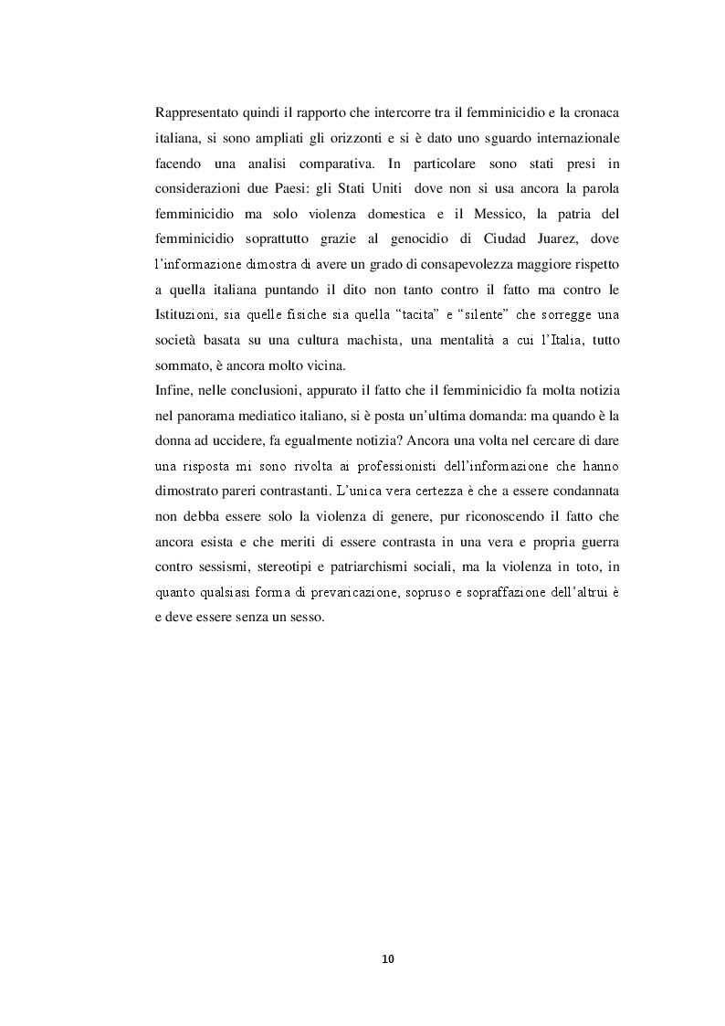 Anteprima della tesi: Il femminicidio in formato notizia, Pagina 6