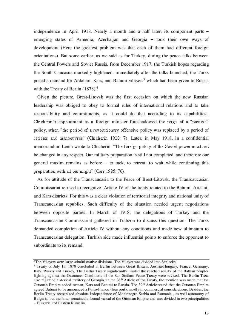 Estratto dalla tesi: The Democratic Republic of Georgia in Diplomatic Relations of the Great Powers 1918-1921