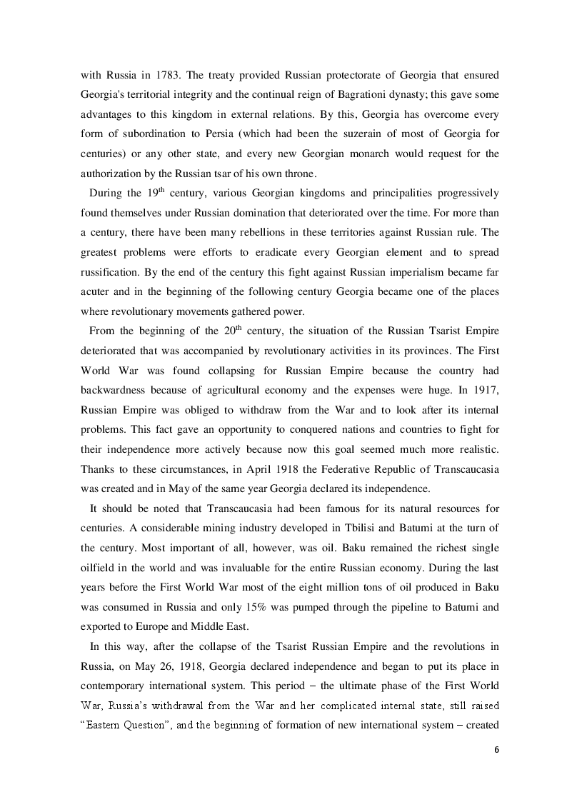 Anteprima della tesi: The Democratic Republic of Georgia in Diplomatic Relations of the Great Powers 1918-1921, Pagina 3