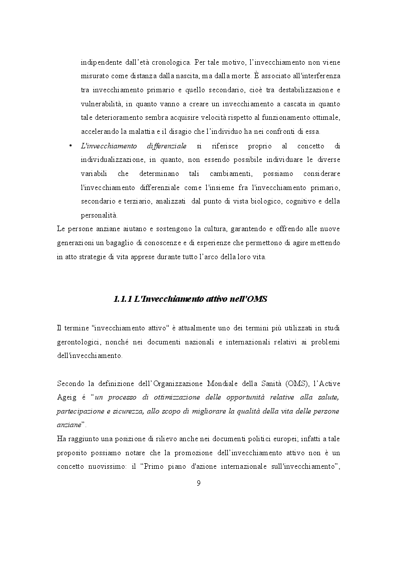 Anteprima della tesi: L'Invecchiamento: un percorso attivo nel volontariato, Pagina 4