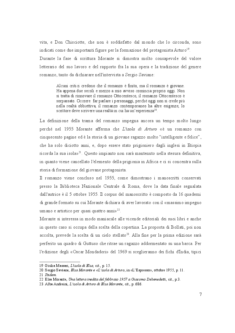 Estratto dalla tesi: Analisi dell'opera : "L'isola di Arturo"