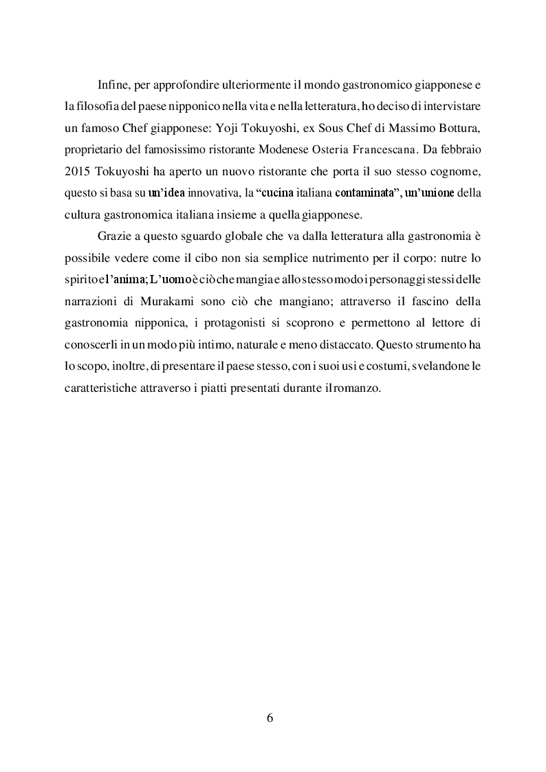 Anteprima della tesi: L'uomo è ciò che mangia. Studio del cibo nella narrazione di Haruki Murakami, Pagina 4