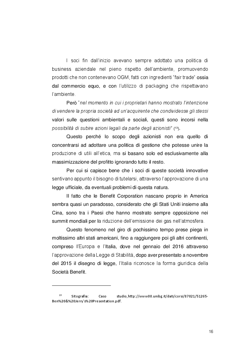 Estratto dalla tesi: Le Benefit Corporation: applicazione della certificazione B Corp come strumento per veicolare lo sviluppo sostenibile