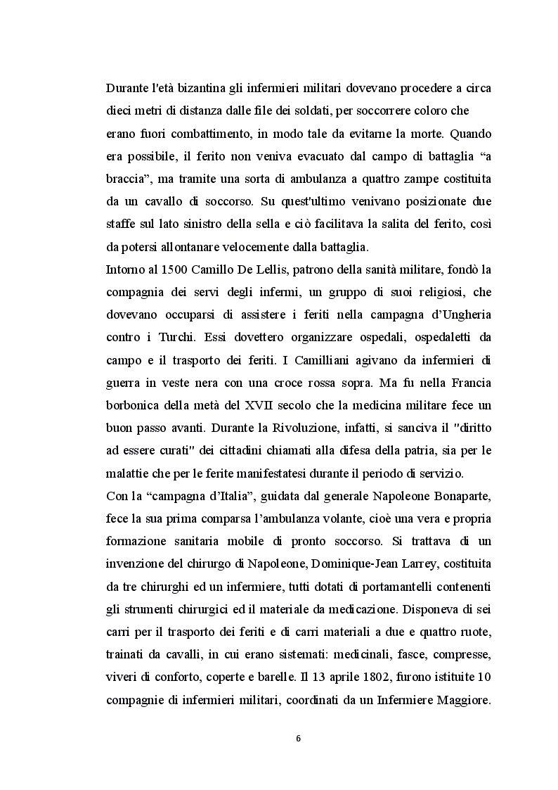 Anteprima della tesi: L'infermiere militare in prima linea nelle missioni del nuovo millennio. Soccorso immediato ed assistenza specialistica ad un paziente con paraplegia post traumatica., Pagina 5