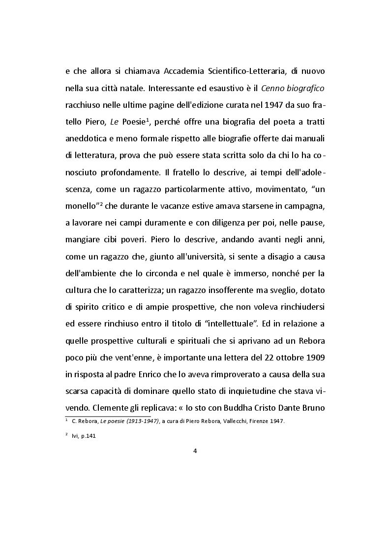 Anteprima della tesi: Analisi dei Frammenti lirici di Clemente Rebora, Pagina 4