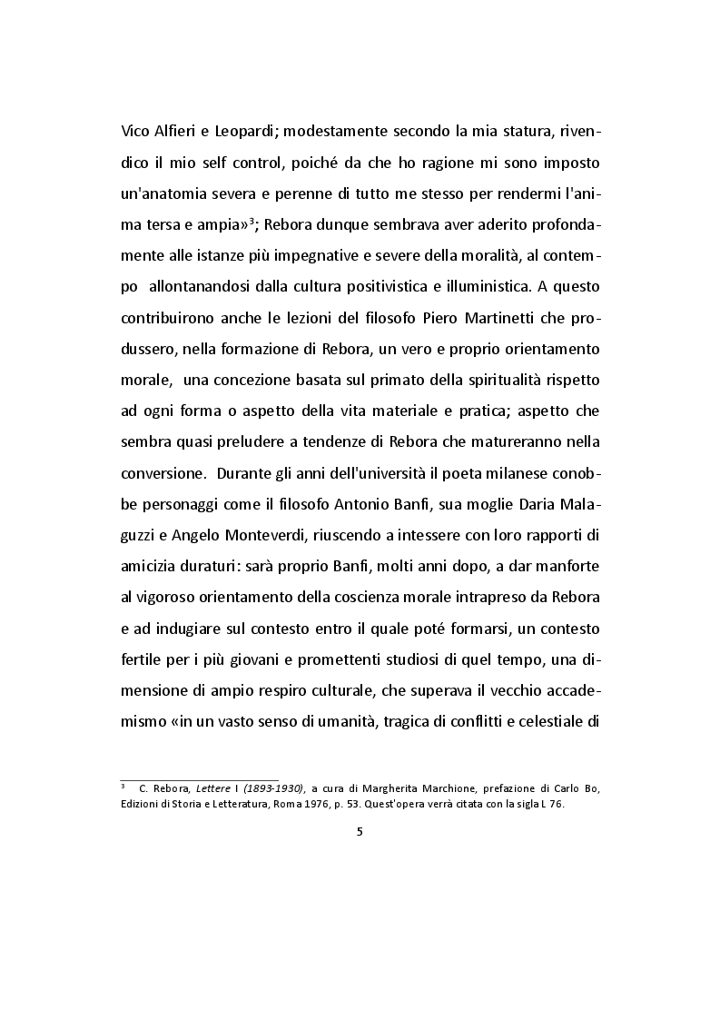 Anteprima della tesi: Analisi dei Frammenti lirici di Clemente Rebora, Pagina 5