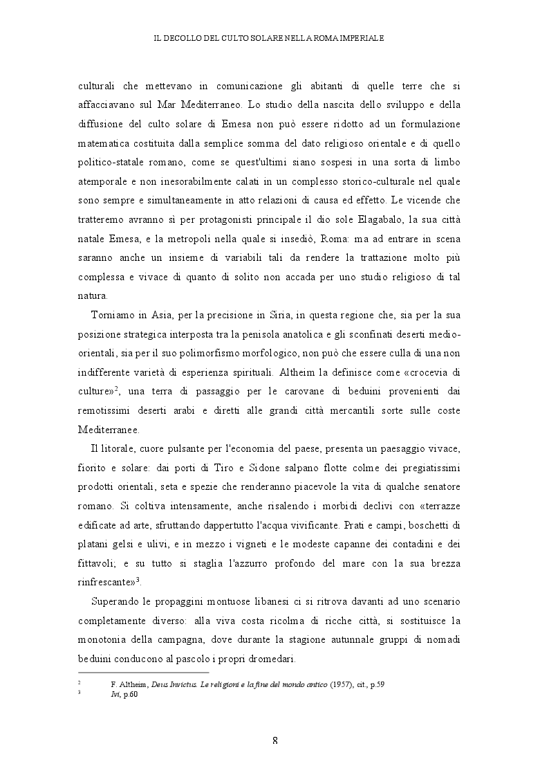 Anteprima della tesi: Il decollo del culto solare nella Roma imperiale, Pagina 5