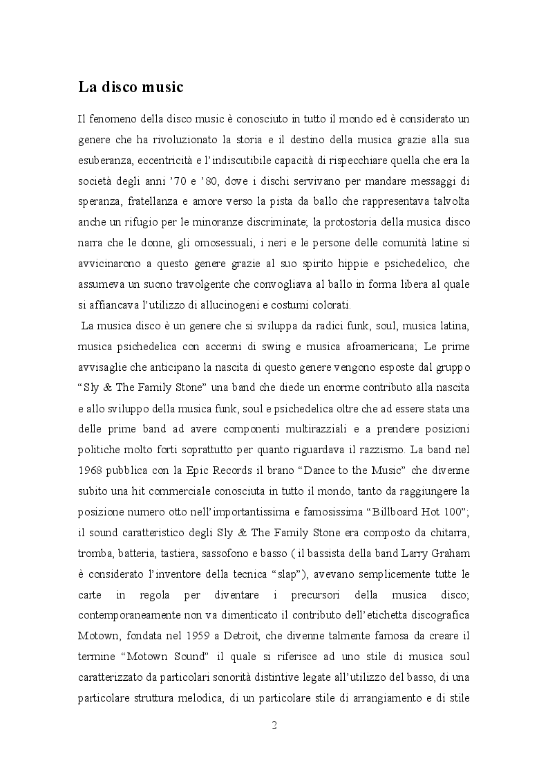 Anteprima della tesi: Il trattamento della musica disco nei film dell'epoca e successivi, Pagina 4
