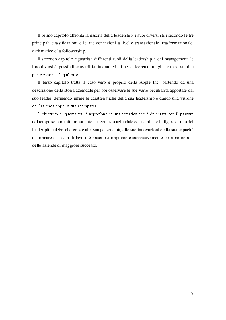 Anteprima della tesi: La leadership e il caso Steve Jobs, Pagina 3