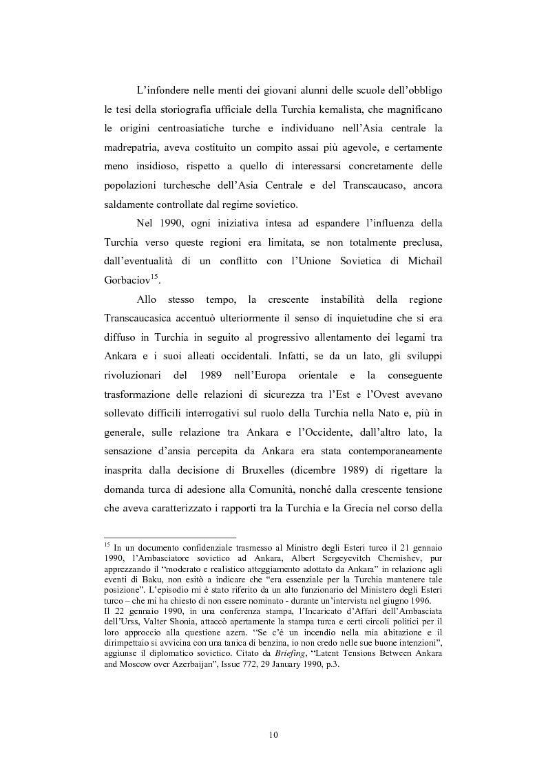 Anteprima della tesi: Lo spazio geopolitico turco e il crollo dell’Urss. La politica regionale della Turchia nella Transcaucasia e nell’Asia centrale., Pagina 10
