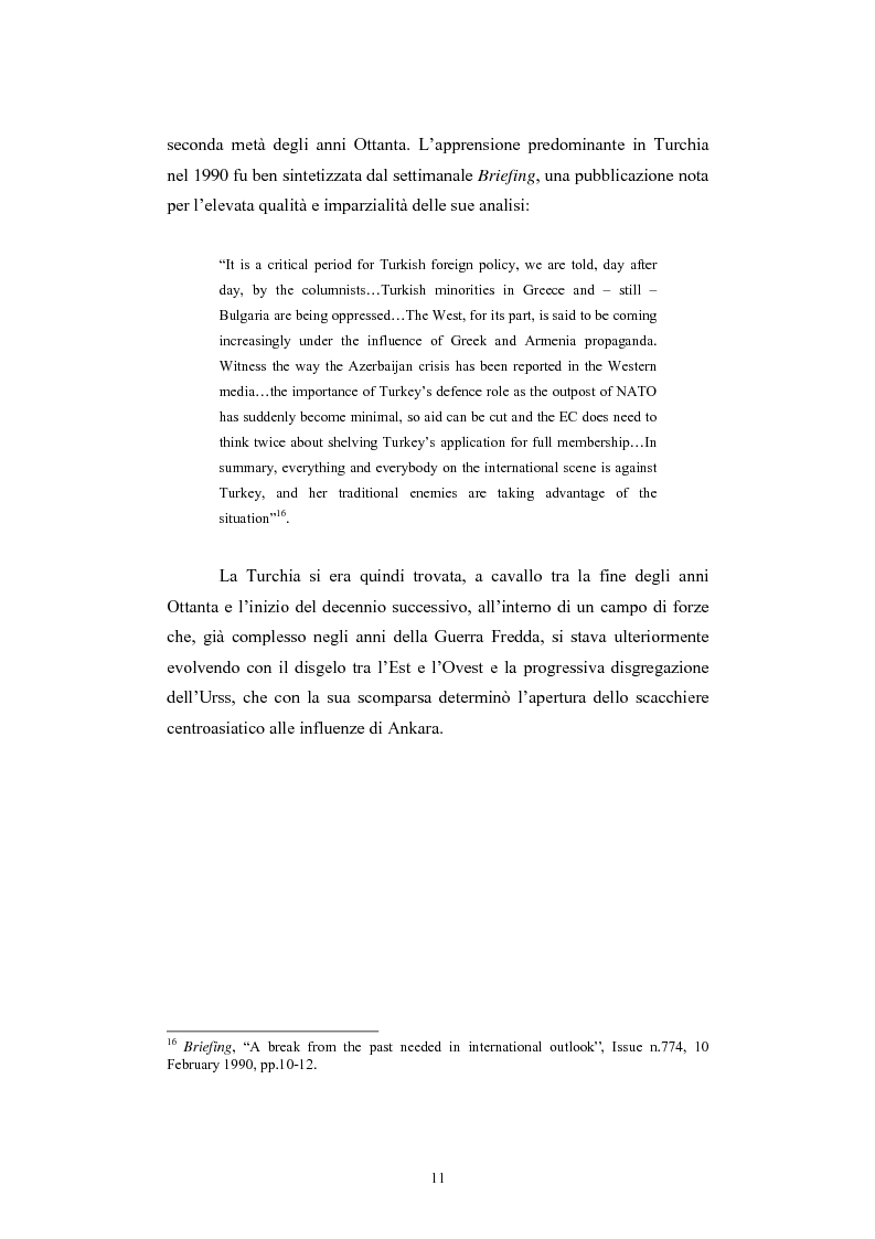 Anteprima della tesi: Lo spazio geopolitico turco e il crollo dell’Urss. La politica regionale della Turchia nella Transcaucasia e nell’Asia centrale., Pagina 11