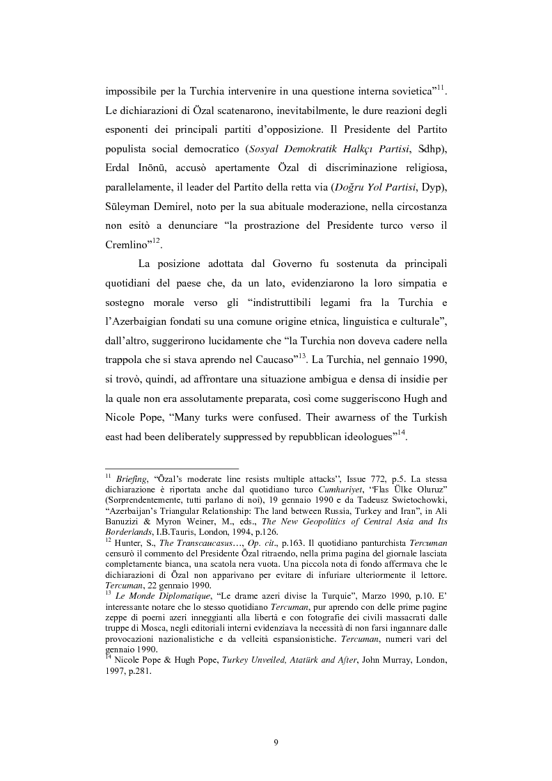 Anteprima della tesi: Lo spazio geopolitico turco e il crollo dell’Urss. La politica regionale della Turchia nella Transcaucasia e nell’Asia centrale., Pagina 9
