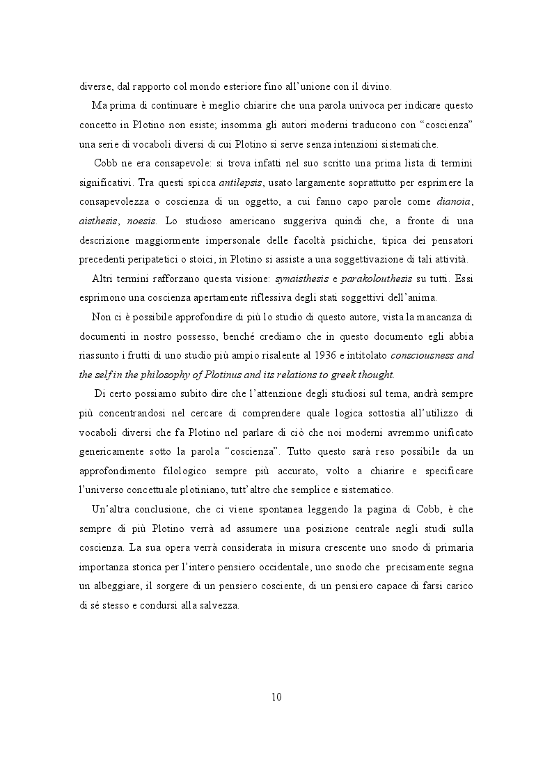 Anteprima della tesi: Il lessico della coscienza in Plotino, Pagina 6