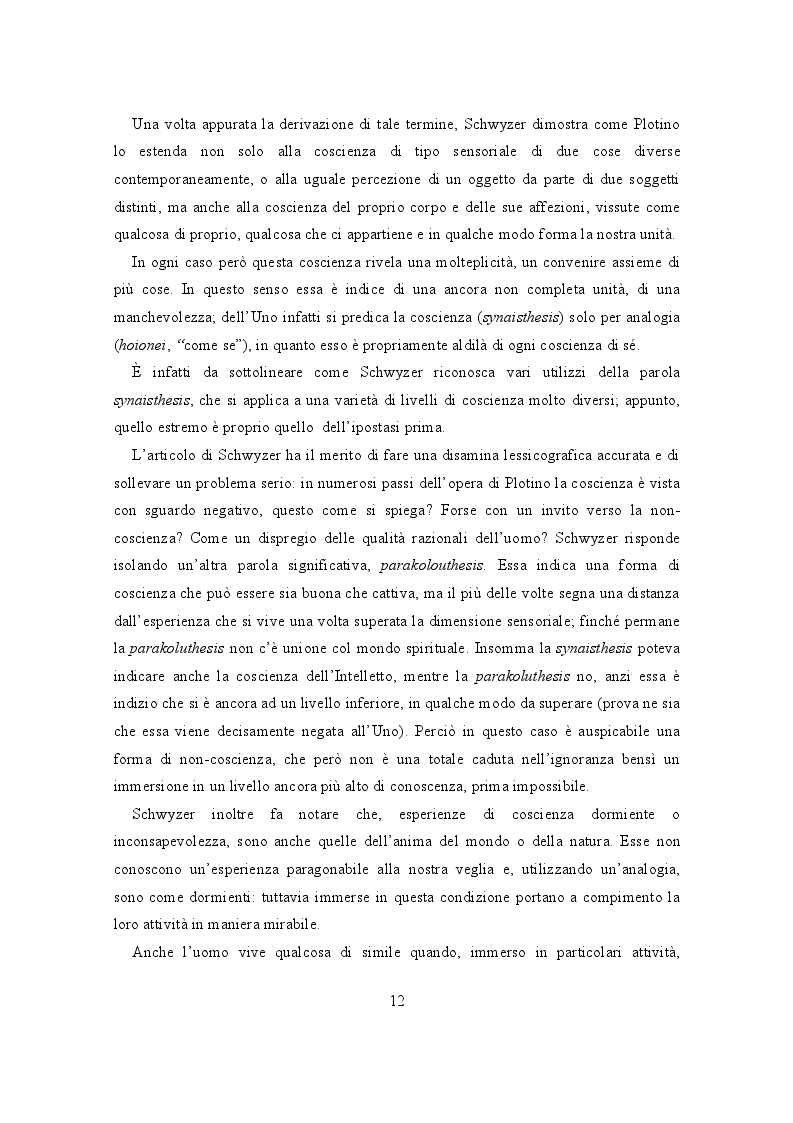 Anteprima della tesi: Il lessico della coscienza in Plotino, Pagina 8