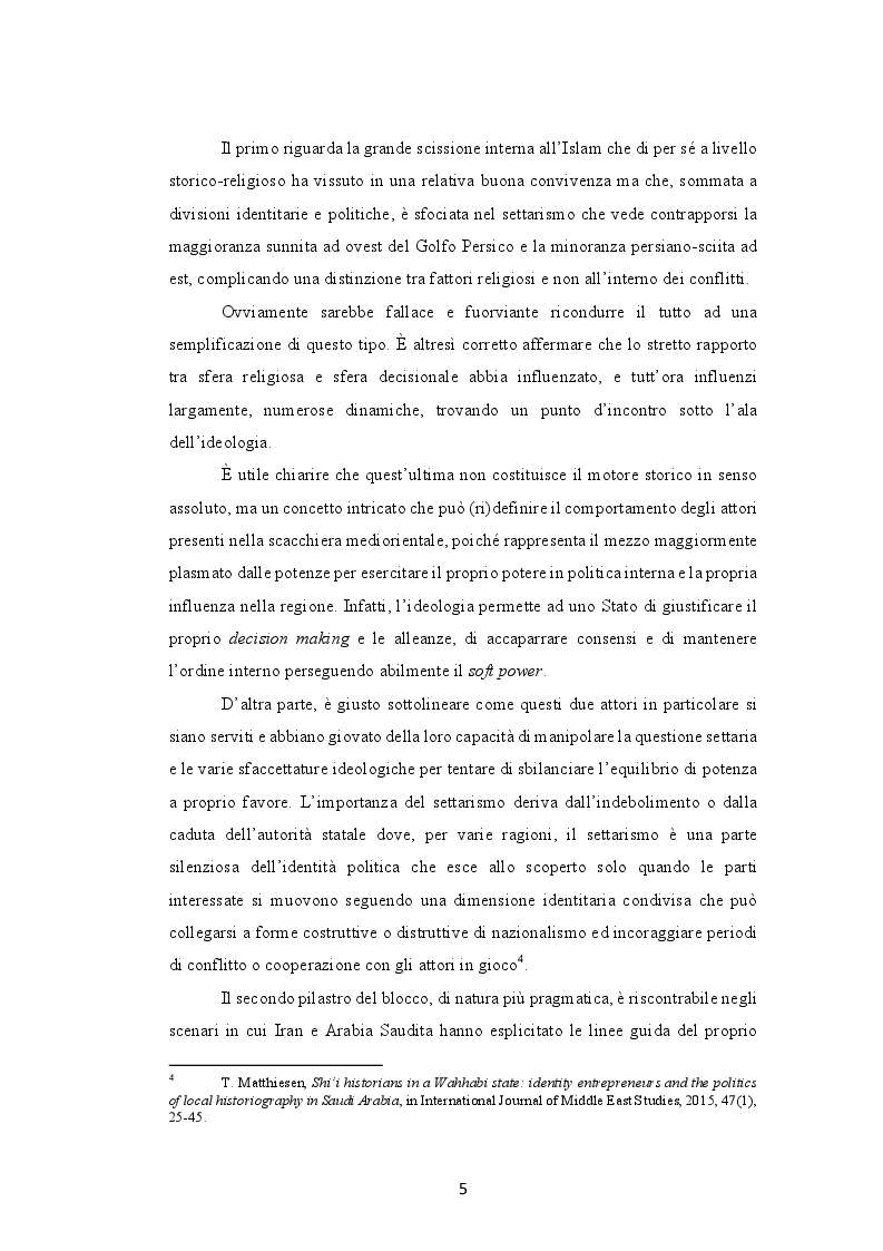 Anteprima della tesi: Il ruolo dell'ideologia islamista nei processi politico-identitari del Medio Oriente. La Nuova Guerra Fredda tra Iran e Arabia Saudita, Pagina 4