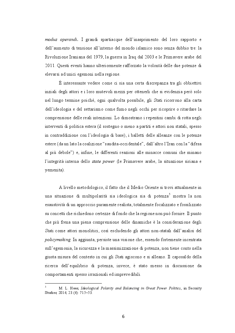 Anteprima della tesi: Il ruolo dell'ideologia islamista nei processi politico-identitari del Medio Oriente. La Nuova Guerra Fredda tra Iran e Arabia Saudita, Pagina 5