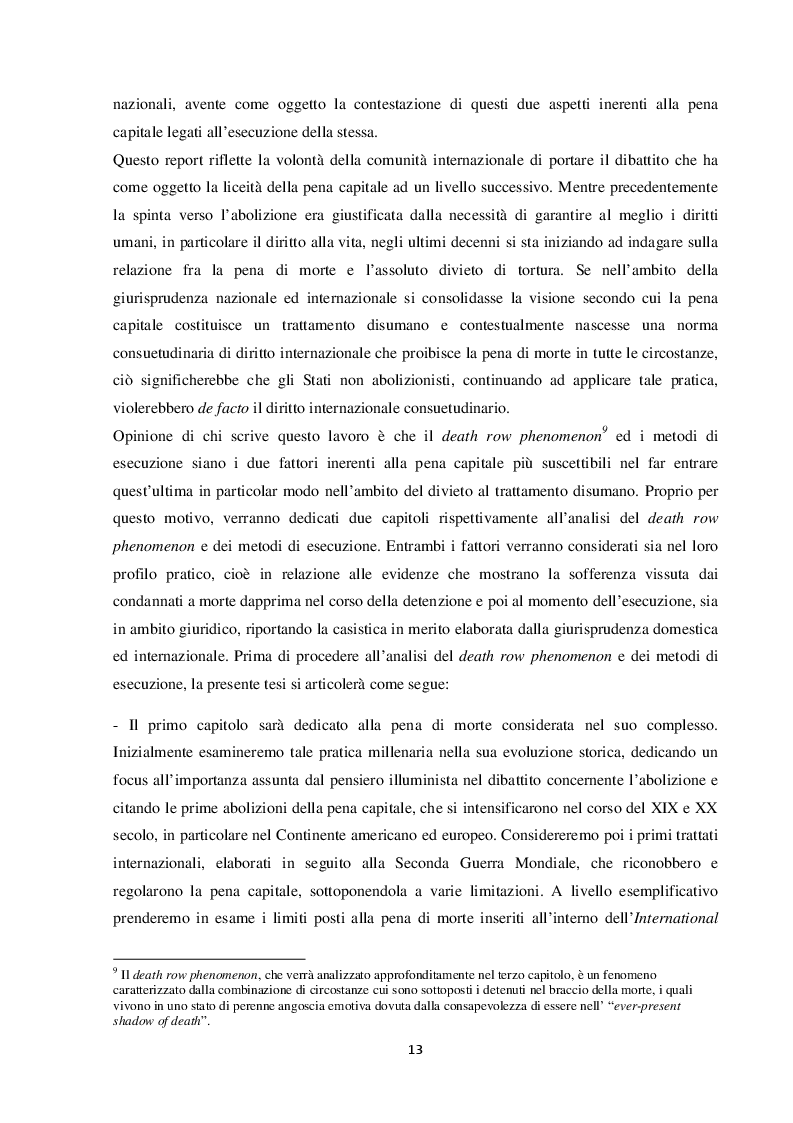 Anteprima della tesi: L'esecuzione della pena di morte in relazione al divieto di tortura: una punizione disumana?, Pagina 4