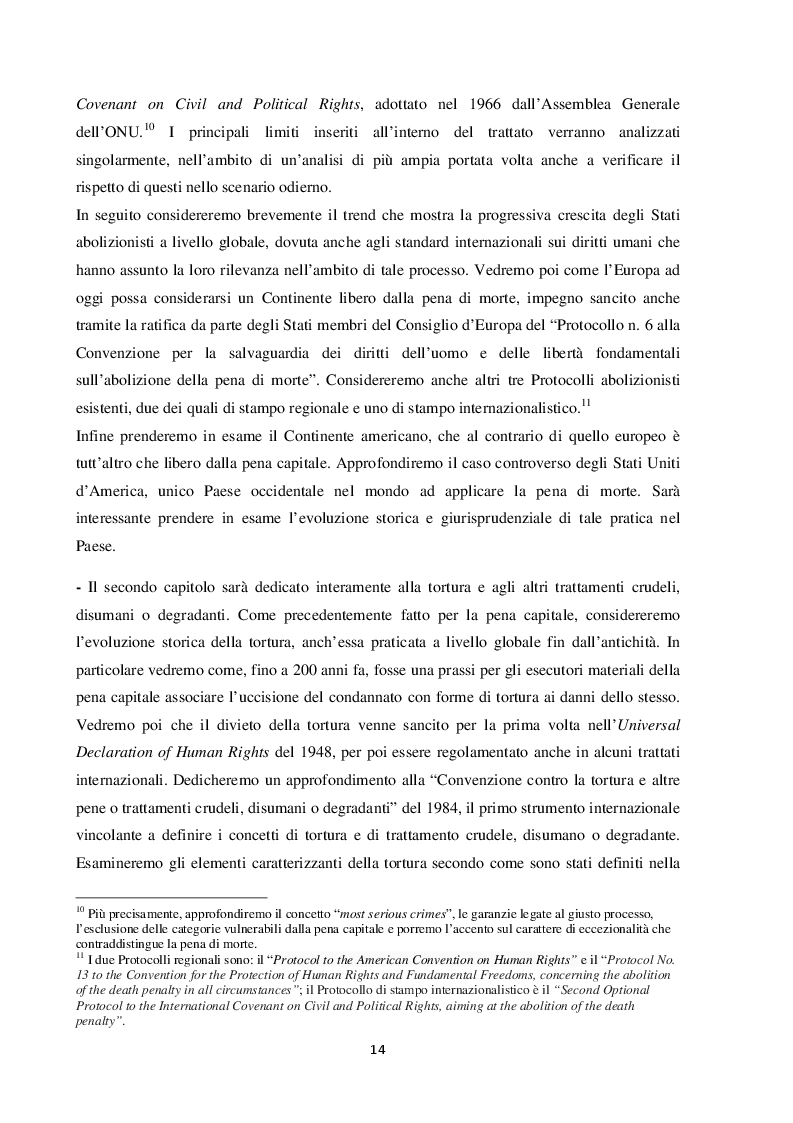 Anteprima della tesi: L'esecuzione della pena di morte in relazione al divieto di tortura: una punizione disumana?, Pagina 5