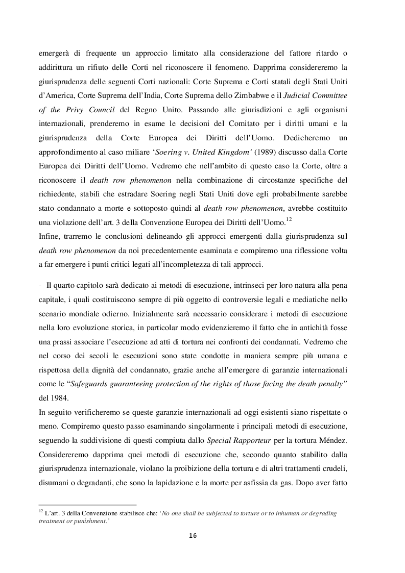 Anteprima della tesi: L'esecuzione della pena di morte in relazione al divieto di tortura: una punizione disumana?, Pagina 7