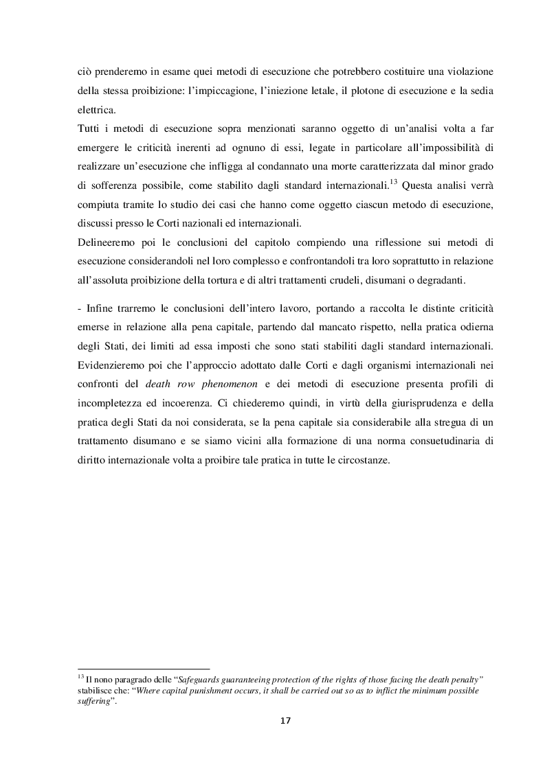 Anteprima della tesi: L'esecuzione della pena di morte in relazione al divieto di tortura: una punizione disumana?, Pagina 8