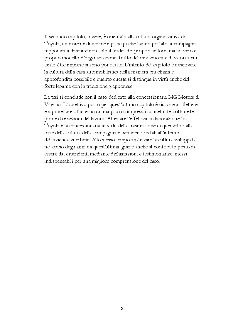 Anteprima della tesi: La Cultura Organizzativa di Toyota: il caso MG Motors, Pagina 3