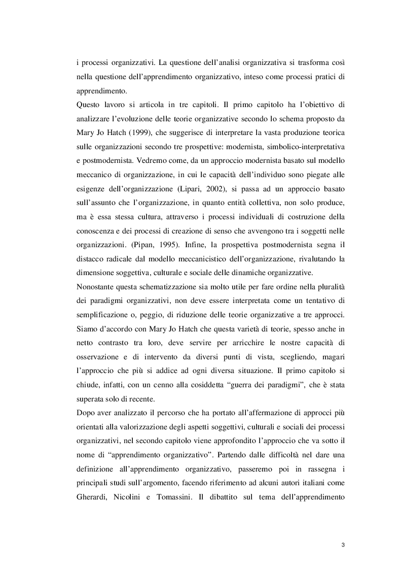 Anteprima della tesi: L'Apprendimento Organizzativo: spunti di riflessione, Pagina 4