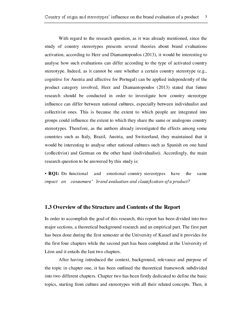Anteprima della tesi: Country of origin and stereotypes’ influence on the brand evaluation of a product, Pagina 4