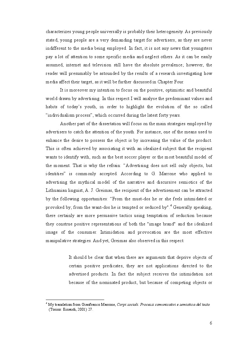 Anteprima della tesi: Youth Culture influence(d) on/by advertising strategies, Pagina 4
