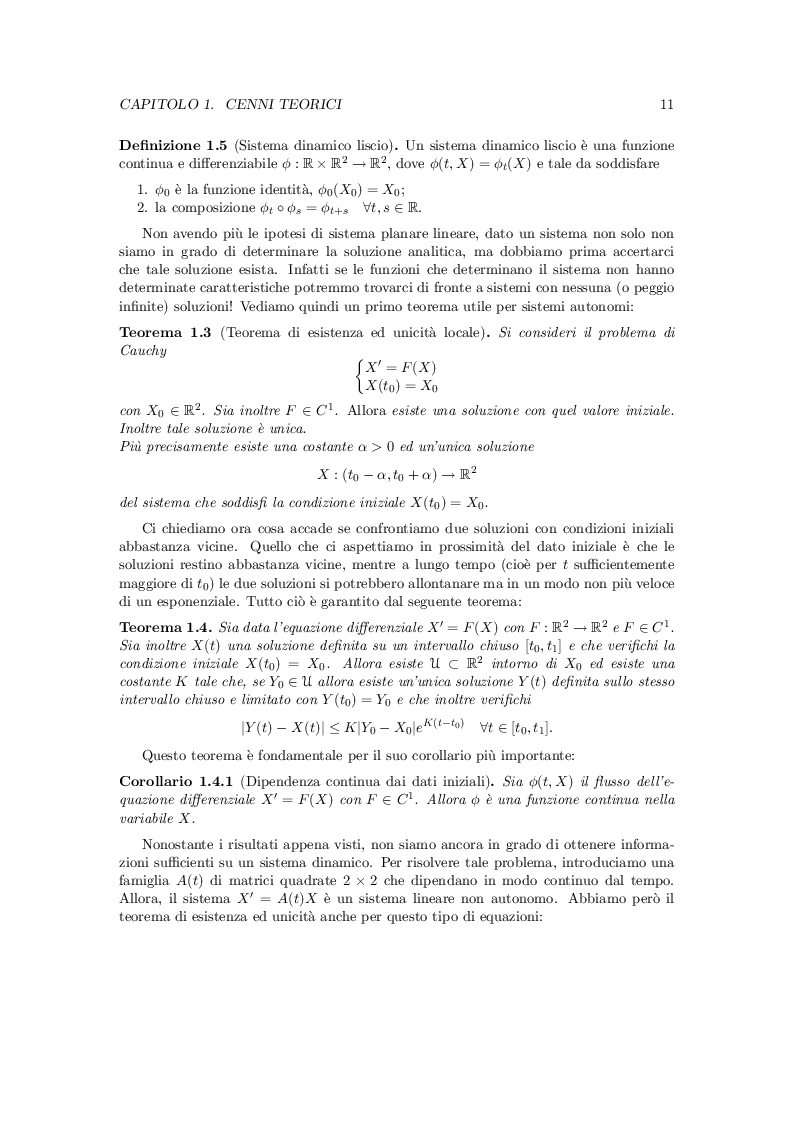 Estratto dalla tesi: Le equazioni differenziali in biologia