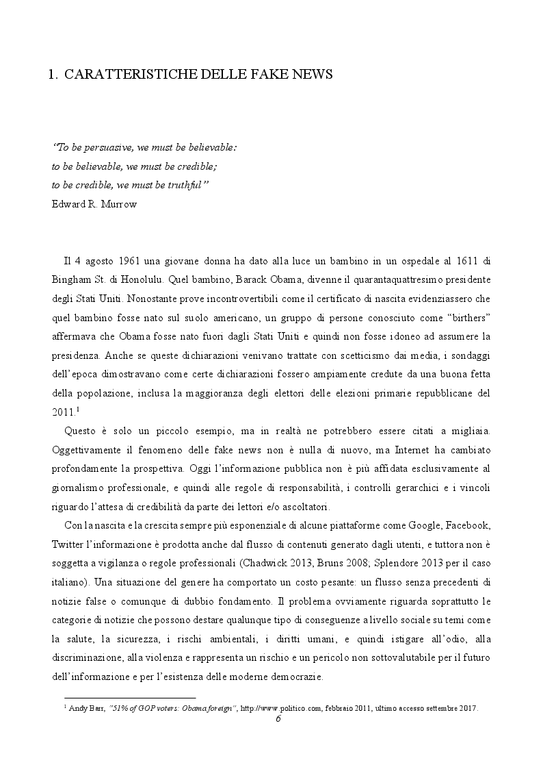 Anteprima della tesi: Le fake news nelle pagine facebook italiane, Pagina 5