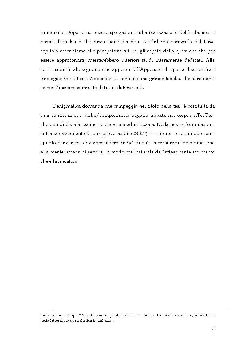 Anteprima della tesi: Si può rottamare la speranza? Uno studio psicolinguistico sull’uso metaforico dei verbi in italiano, Pagina 4