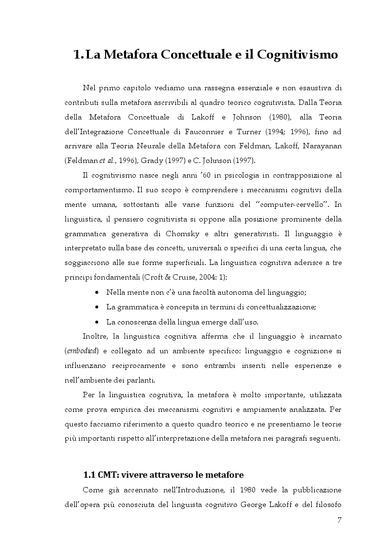 Anteprima della tesi: Si può rottamare la speranza? Uno studio psicolinguistico sull’uso metaforico dei verbi in italiano, Pagina 6