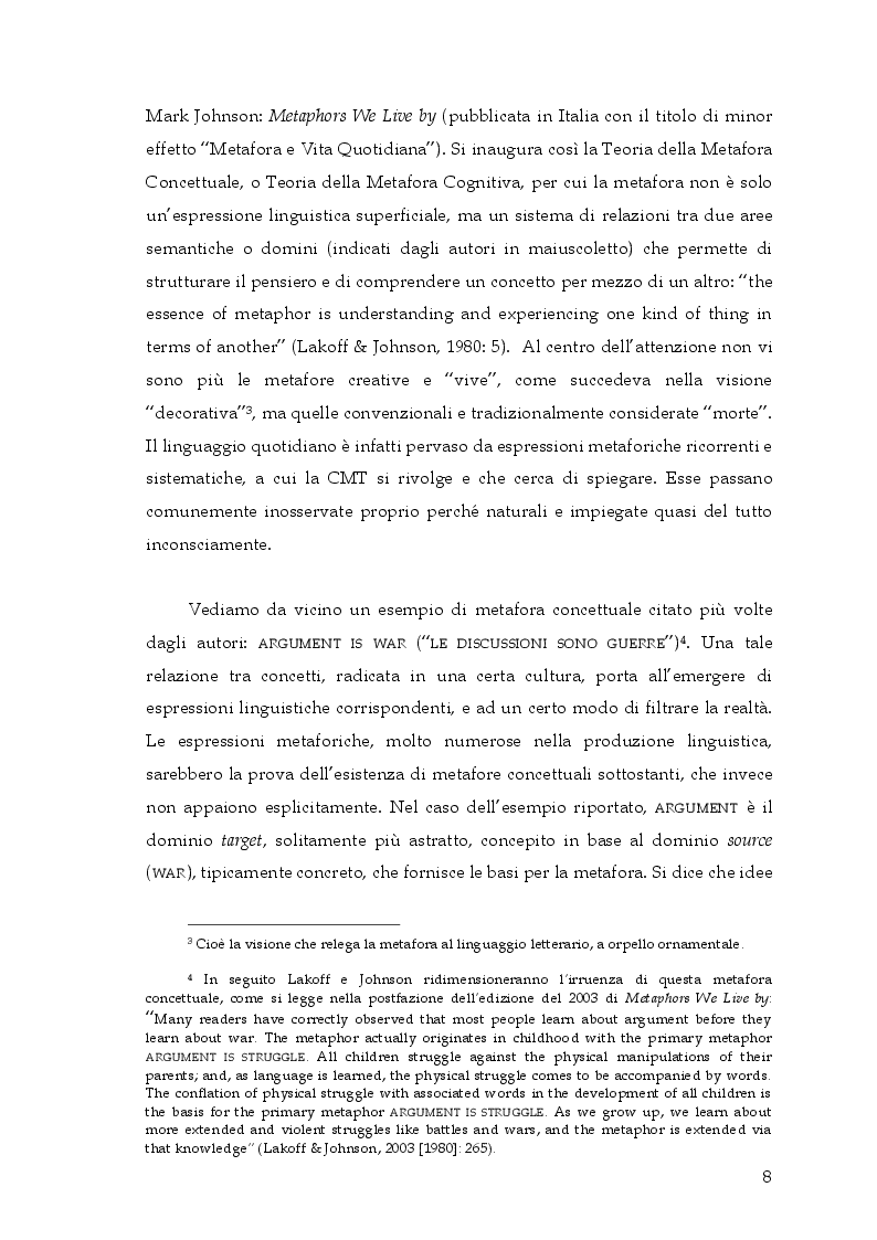 Anteprima della tesi: Si può rottamare la speranza? Uno studio psicolinguistico sull’uso metaforico dei verbi in italiano, Pagina 7